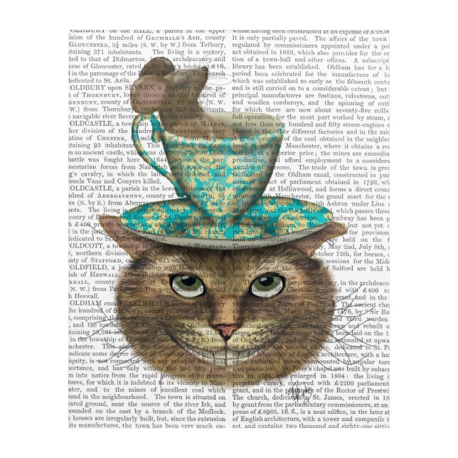 Cheshire Cat with Cup on Head Acrylic Print (Front)