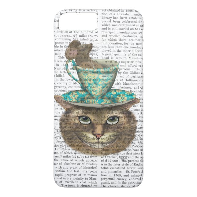 Cheshire Cat with Cup on Head Case-Mate iPhone Case (Back)