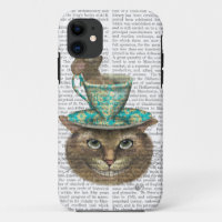 Cheshire Cat with Cup on Head