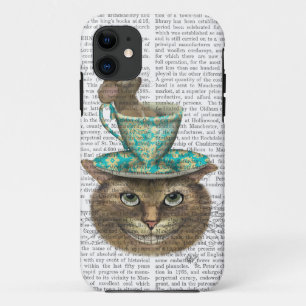 Cheshire Cat with Cup on Head iPhone 11 Case