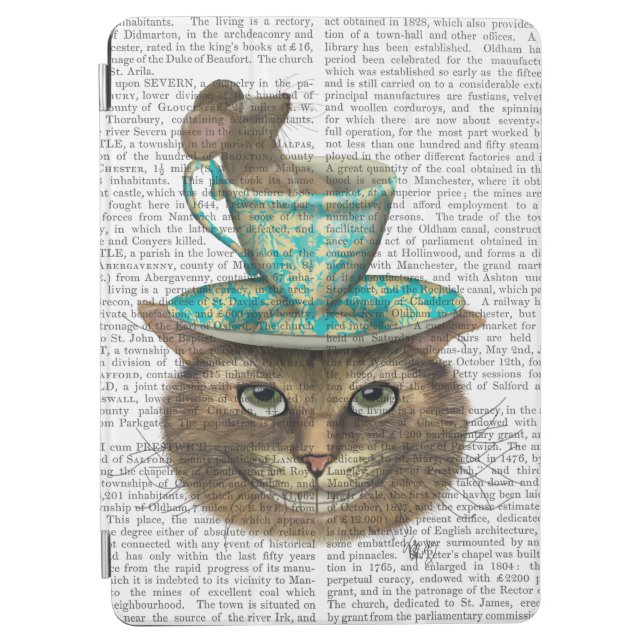 Cheshire Cat with Cup on Head iPad Air Cover (Front)