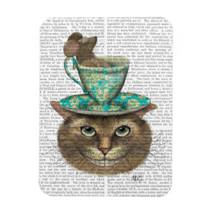 Cheshire Cat with Cup on Head Magnet
