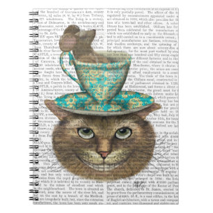 Cheshire Cat with Cup on Head Notebook