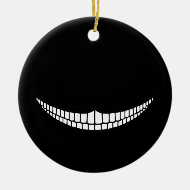 Cheshire Grin Ceramic Ornament (Front)