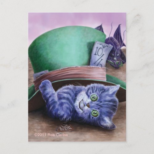 Cheshire Kitten Postcard