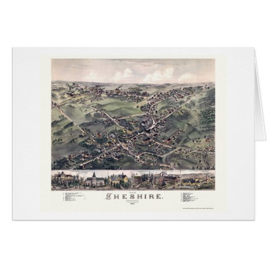 Chesire, CT Panoramic Map - 1882 Cards (Front Horizontal)