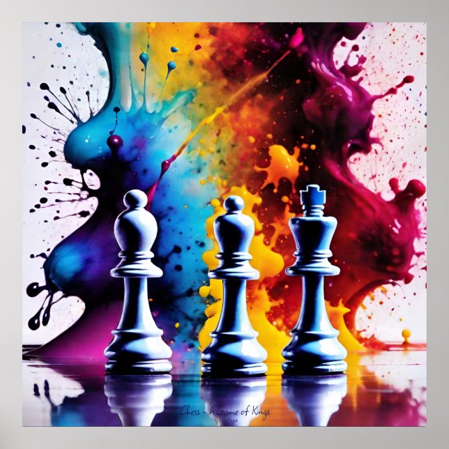 Chess A Game of Kings AI Fantasy Digital Art Print (Front)