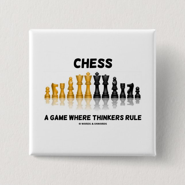 Chess A Game Where Thinkers Rule (Chess Set) Pinback Button (Front)