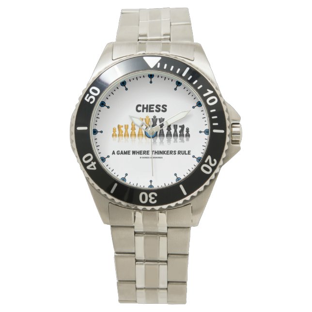 Chess A Game Where Thinkers Rule Reflective Chess Watch (Front)