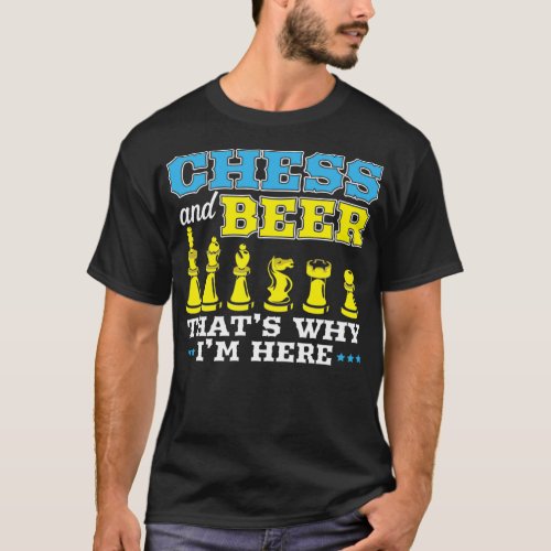 Chess And Beer With Chess Pieces 1  T_Shirt