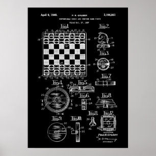 Chess And Checker Game Patent Poster