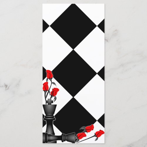 Chess and Roses Gothic Wedding Menu