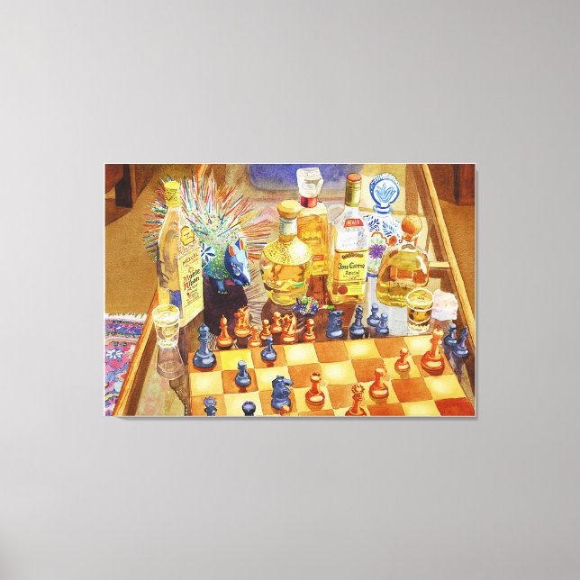 Chess and Tequila Canvas Print (Front)