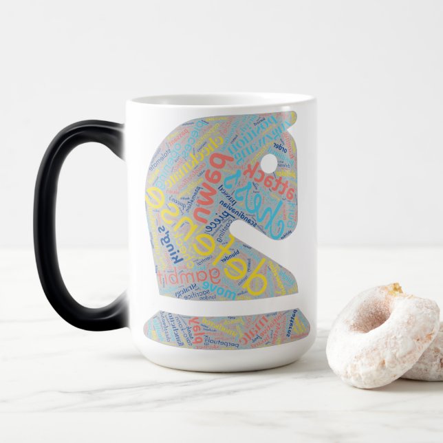Chess Art and Strategy Terms Color Morph Mug (With Donut)