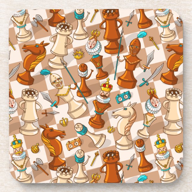 Chess battle beverage coaster (Front)