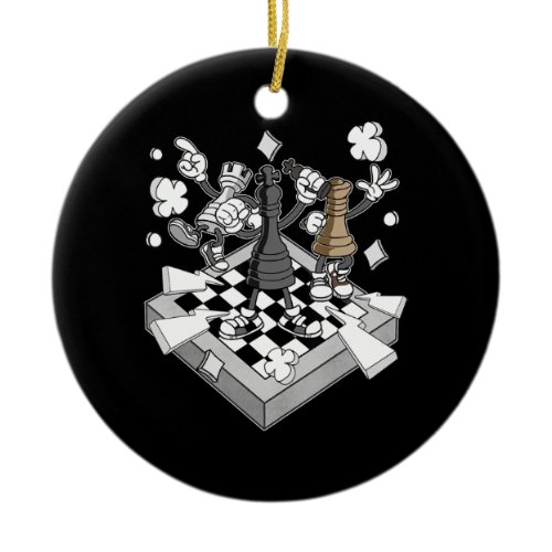 chess battle figures chessman checkmate chess play ceramic ornament