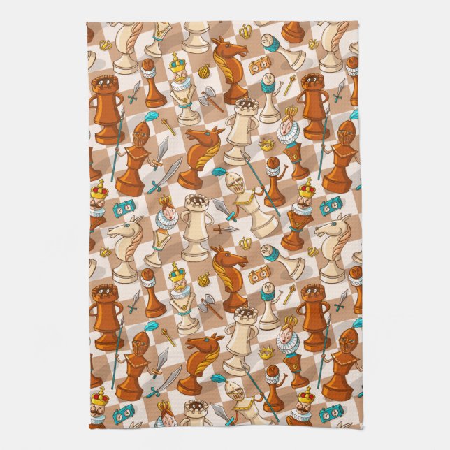 Chess battle kitchen towel (Vertical)