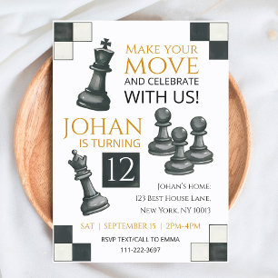 Chess Birthday Party Invitation for Chess Player