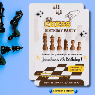Chess Birthday Party Invitation for Chess Players
