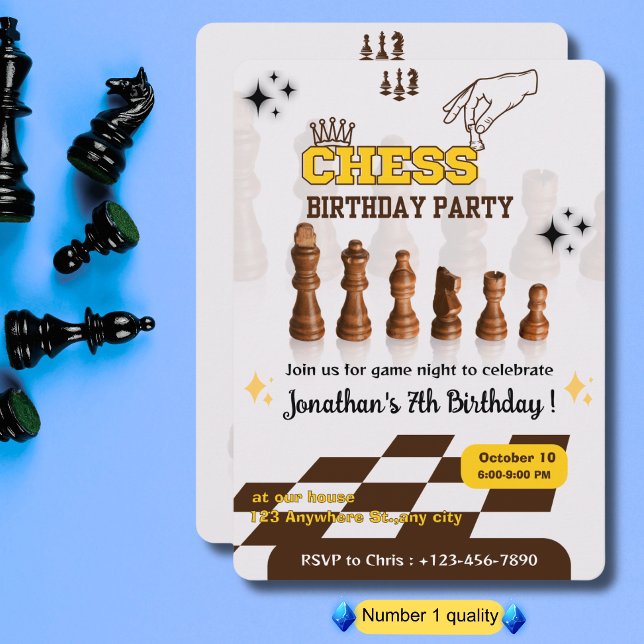Chess Birthday Party Invitation for Chess Players (Creator Uploaded)