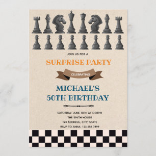 Chess birthday theme Invitation