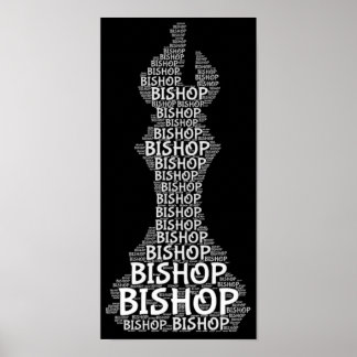 Chess Bishop Word Picture Poster