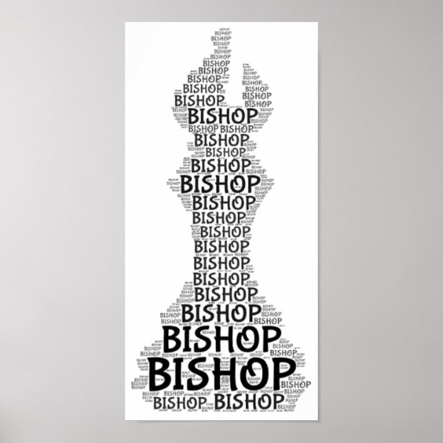 Chess Bishop Word Picture Poster (Front)