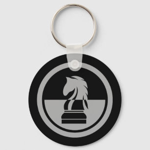 Chess - Black & White Knight Keychain