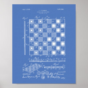 Chess Board 1923 Patent Art Blueprint Poster