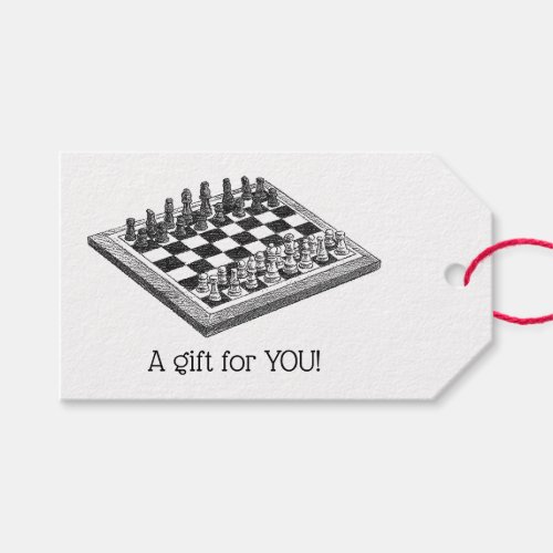 Chess Board and Chess Pieces Vintage Art Gift Tags
