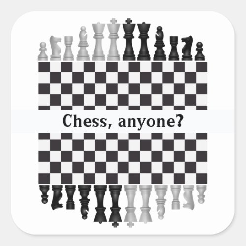 Chess Board and Pieces Design Sticker