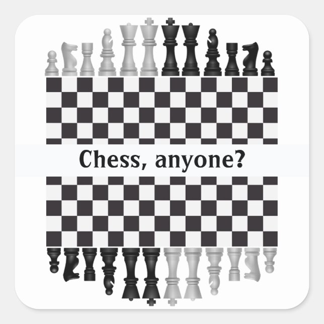 Chess Board and Pieces Design Sticker (Front)