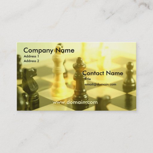 Customizable Chess Board Business Card