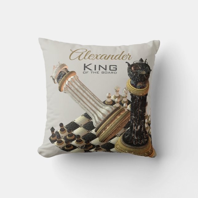 Chess Board Chess Champion Throw Pillow (Front)