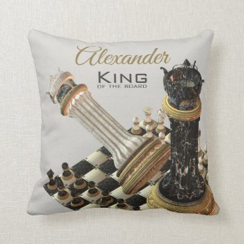 Chess Board Chess Champion Throw Pillow by Specialeetees at Zazzle