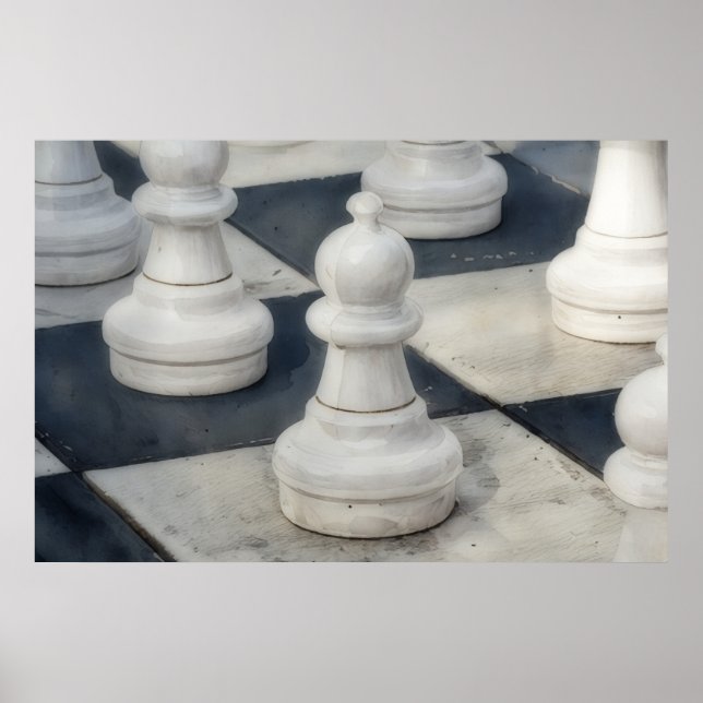 Chess Board Close Up Pawn Pieces Poster (Front)