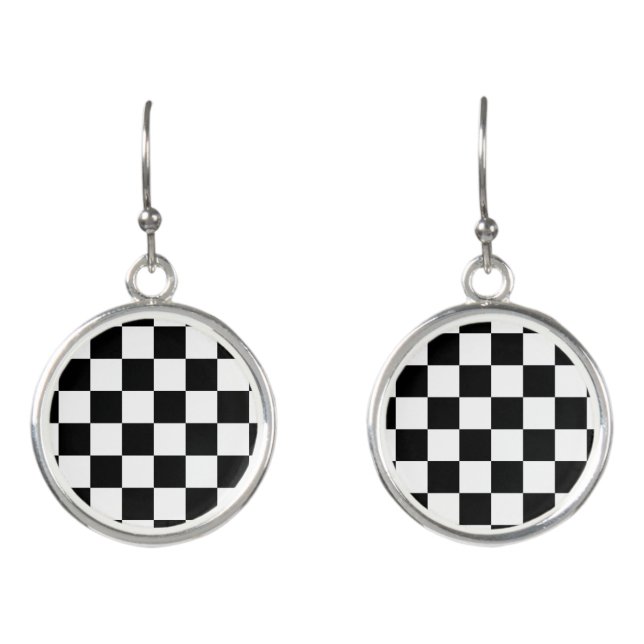 chess board earrings (Front)