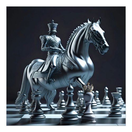 Chess board game background photo print