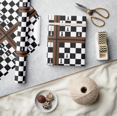 Chess Board Game In Progress Wrapping Paper
