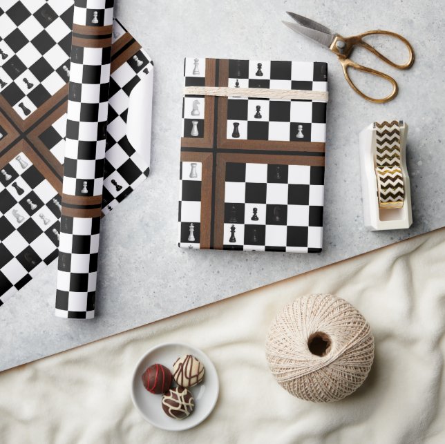 Chess Board Game In Progress Wrapping Paper (Crafts)