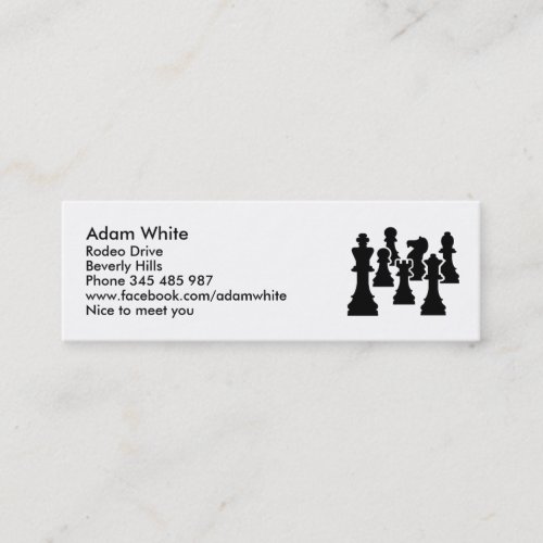 Chess board game business card