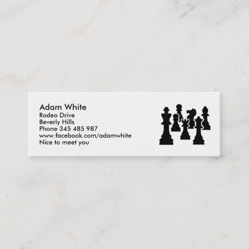 Customizable Chess board game business card