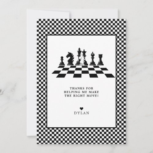 Chess Board Game Night Birthday Welcome Sign Thank You Card