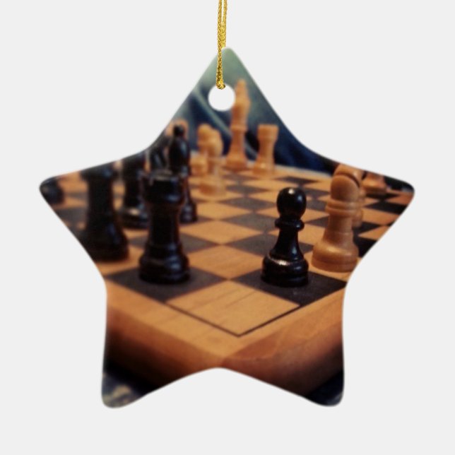 Chess Board Gift item Ceramic Ornament (Front)