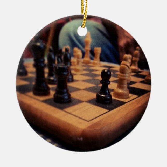 Chess Board Gift item Ceramic Ornament (Front)