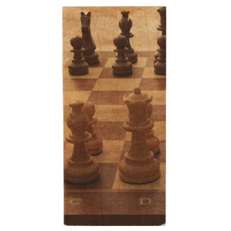 Chess Board Macro Wood Flash Drive
