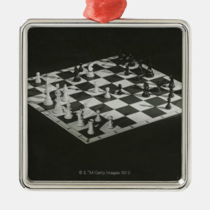 Chess Board Metal Ornament
