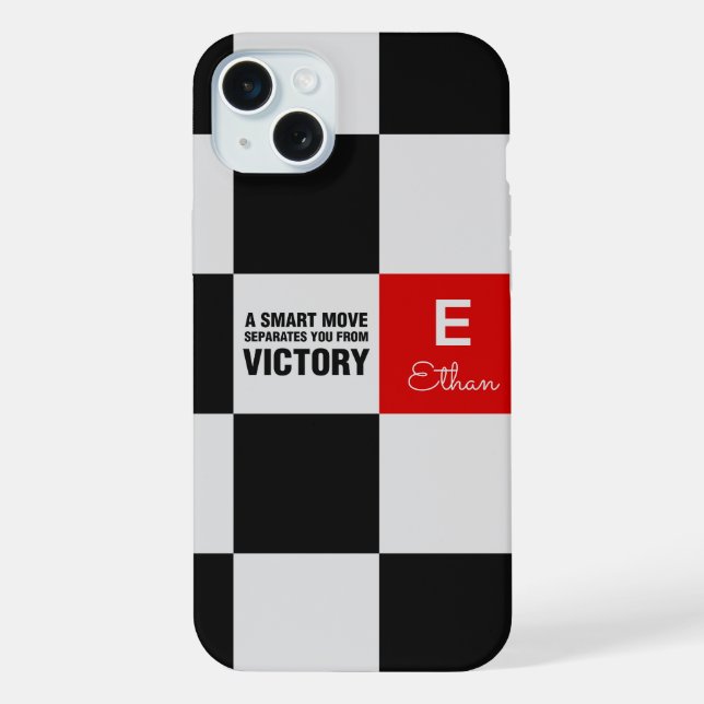Chess Board Monogram Iphone Case (Back)