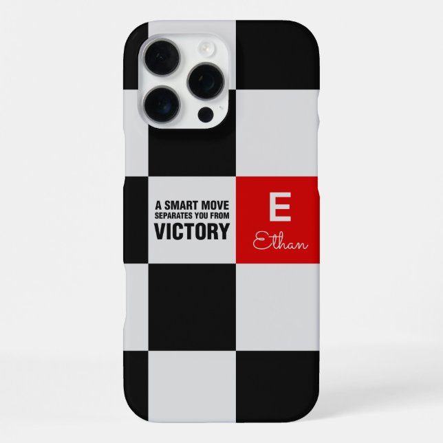 Chess Board Monogram Iphone Case (Back)