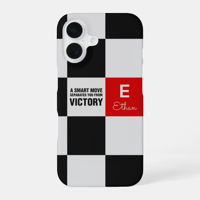 Chess Board Monogram Iphone Case (Back)